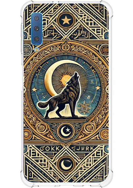 Samsung Galaxy A7 2018 Uyumlu Yalnız Kurt Göktürk Baskılı Silikon Kılıf