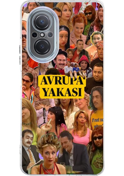 Huawei Nova 9 Se Uyumlu Avrupa Yakası Baskılı Silikon Kılıf