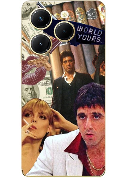 Tecno Spark 20 Pro Uyumlu The Worlds Is Yours Tasarımlı Baskılı Silikon Kılıf