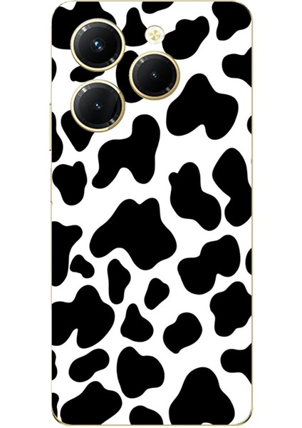 Tecno Spark 20 Pro Uyumlu Inek Desenli Tasarımlı Baskılı Silikon Kılıf
