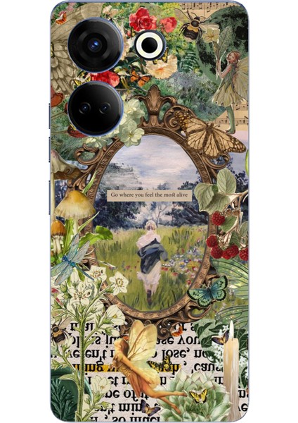 Tecno Camon 20 - 20 Pro 4g Uyumlu Yeşil Doğa Baskılı Silikon Kılıf