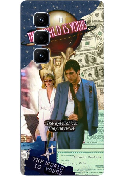 Infinix Hot 50 Pro Plus Uyumlu Elvira Hancock & Tony Montana Tasarımlı Baskılı Silikon Kılıf