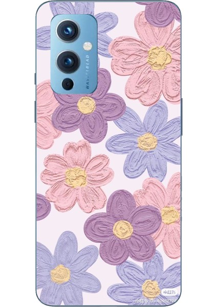 Oneplus 9 Uyumlu Renkli Papatyalar Sulu Boya Baskılı Silikon Kılıf