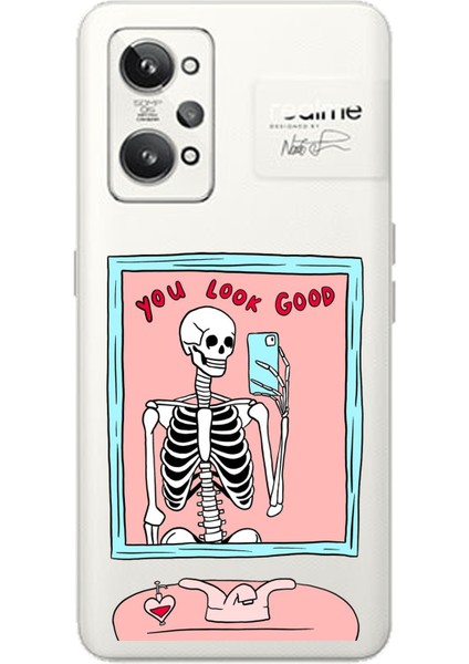 Realme Gt2 Pro Uyumlu You Look Good Iskelet Tasarımlı Baskılı Silikon Kılıf