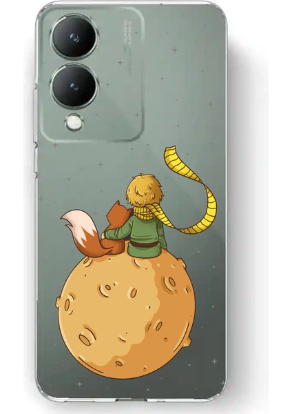 Vivo Y17S Uyumlu Küçük Prens Gezegen Boa Tasarımlı Baskılı Silikon Kılıf