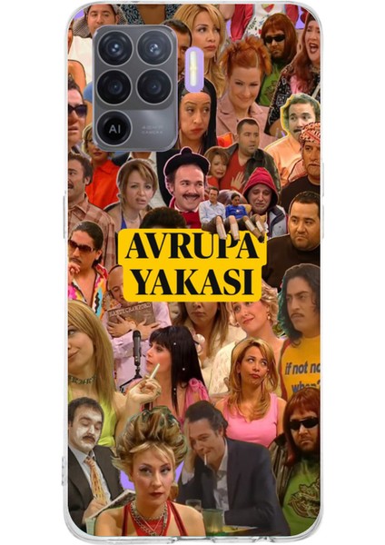 Oppo Reno 5 Lite Uyumlu Avrupa Yakası Baskılı Silikon Kılıf