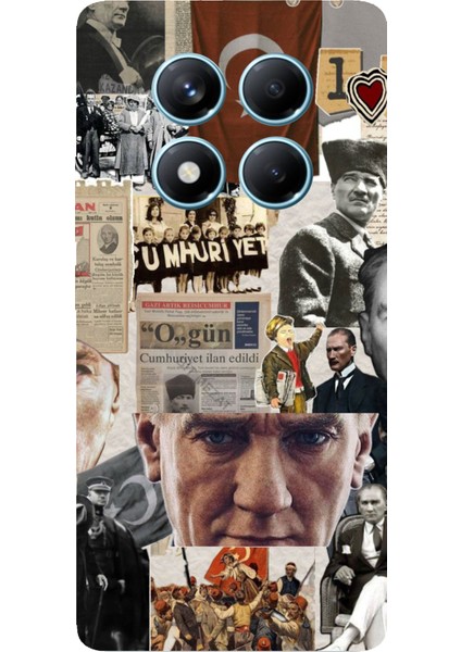 Redmi Note 14 Pro 4g Uyumlu Atatürk Cumhuriyet Kolaj Baskılı Silikon Kılıf