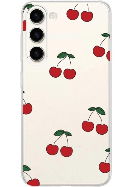 Samsung Galaxy S24 Plus Uyumlu Kirazlar Tasarımlı Baskılı Silikon Kılıf