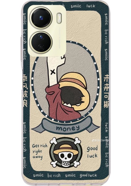 Vivo Y16 Uyumlu One Piece Dolar Baskılı Silikon Kılıf
