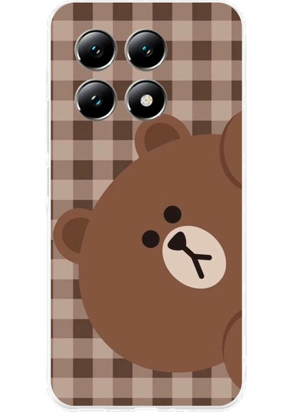 Xiaomi Mi 14T Uyumlu Kahverengi Ayı Yan Tasarımlı Baskılı Silikon Kılıf