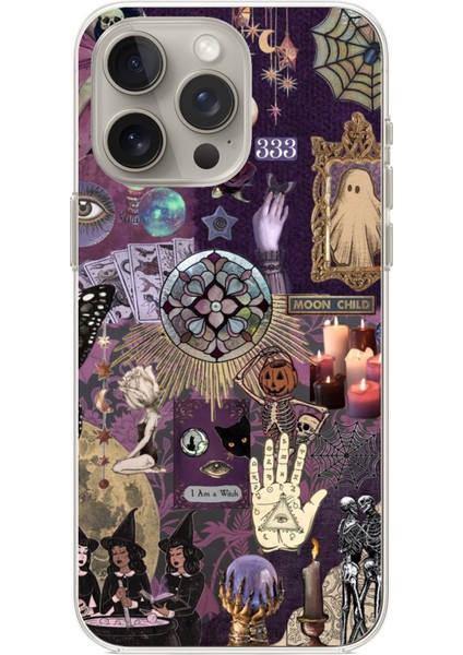 iPhone 15 Pro Max Uyumlu Hallowen Cadılar Astroloji Baskılı Silikon Kılıf