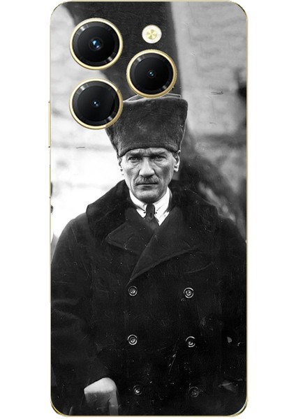 Tecno Spark 20 Pro Uyumlu Mustafa Kemal Atatürk Portre Baskılı Silikon Kılıf