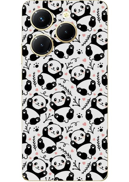 Tecno Spark 20 Pro Uyumlu Minik Pandalar Baskılı Silikon Kılıf