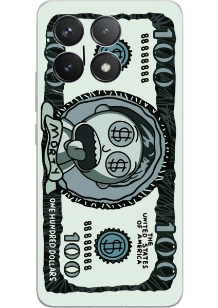 Poco F6 Pro Uyumlu Morty Dolar Baskılı Silikon Kılıf