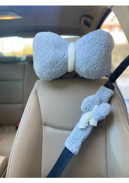 Oto Koltuğu Boyun Yastığı ve Emniyet Kemeri Kılıfı- Pelüş Araç Yastığı ve Emniyet Kemeri Seti fiyatları