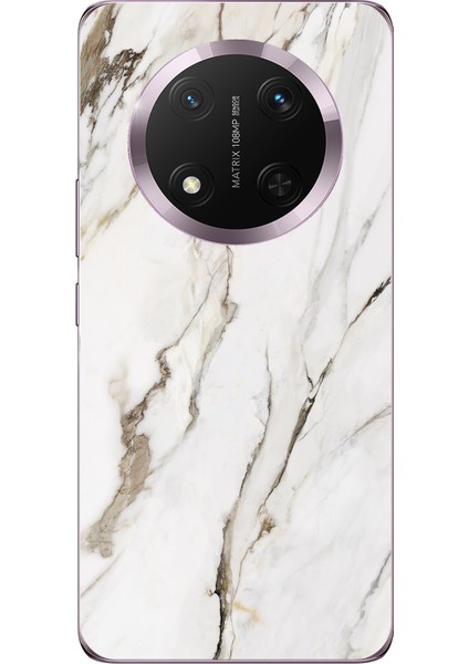 Honor Magic 7 Lite Uyumlu Beyaz Mermer Baskılı Silikon Kılıf