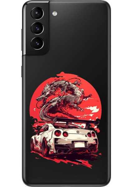 Samsung Galaxy S21 Plus Uyumlu Gtr Ejderha Tasarımlı Baskılı Silikon Kılıf