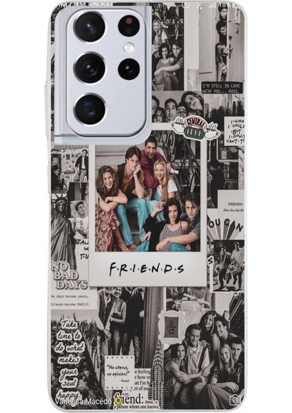 Samsung Galaxy S21 Ultra Uyumlu Friends Nostalji Tasarımlı Tasarımlı Baskılı Silikon Kılıf