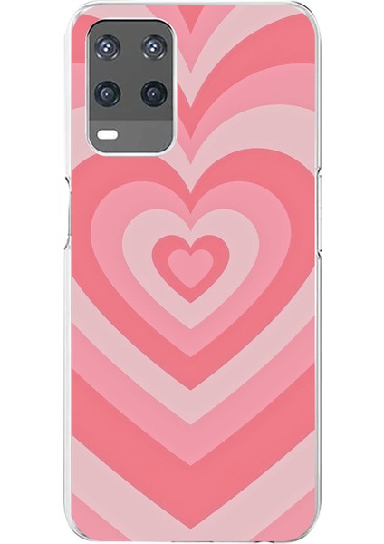 Oppo A54 Uyumlu Pembe Kalpler Baskılı Silikon Kılıf