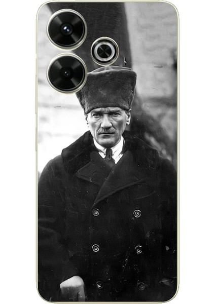 Redmi 13 Uyumlu Mustafa Kemal Atatürk Portre Baskılı Silikon Kılıf