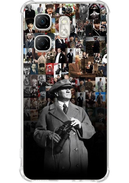 Infinix Hot 50I - Smart 9 Uyumlu Atatürk Portre Kolaj Baskılı Silikon Kılıf