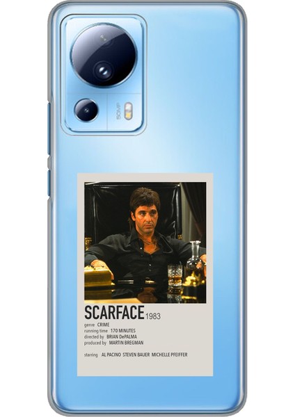 Xiaomi Mi 13 Lite Uyumlu Scarface Mini Poster Tasarımlı Baskılı Silikon Kılıf