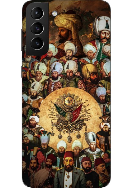 Samsung Galaxy S21 Plus Uyumlu Osmanlı Padişahları Baskılı Silikon Kılıf