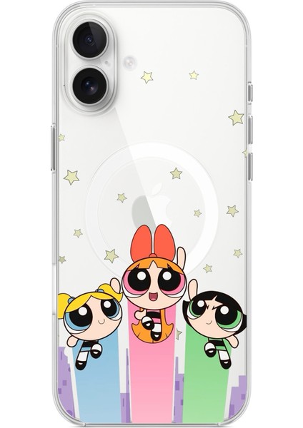 iPhone 16 Plus Uyumlu Powerpuff Girls Tasarımlı Baskılı Silikon Kılıf