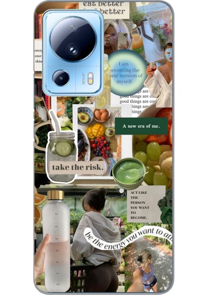 Xiaomi Mi 13 Lite Uyumlu Sağlıklı Yaşam Diyet Motivasyon Baskılı Silikon Kılıf