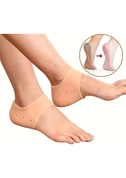 Silikon Jel,topuk Koruyucu,topuk Dikeni Ağrısı ve Nasır Önleyici, Toplayıcı Topuk Çorabı (1 Çift)