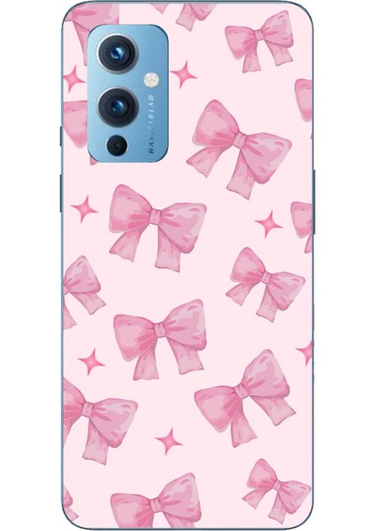 Oneplus 9 Uyumlu Pembe Fiyonklar Baskılı Silikon Kılıf