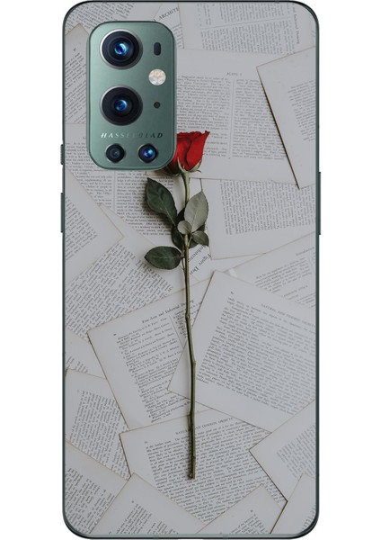 Oneplus 9 Pro Uyumlu Kırmızı Gül Baskılı Silikon Kılıf