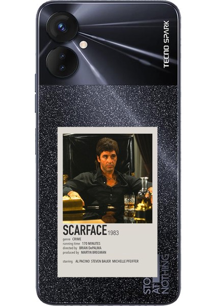 Tecno Spark 9 Pro Uyumlu Scarface Mini Poster Tasarımlı Baskılı Silikon Kılıf