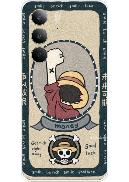 Realme C75 Uyumlu One Piece Dolar Baskılı Silikon Kılıf