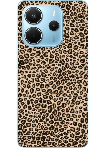 Redmi Note 14 4g Uyumlu Leopar Tasarımlı Baskılı Silikon Kılıf