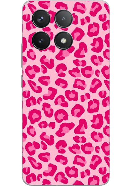 Poco F6 Pro Uyumlu Pembe Leopar Tasarımlı Baskılı Silikon Kılıf