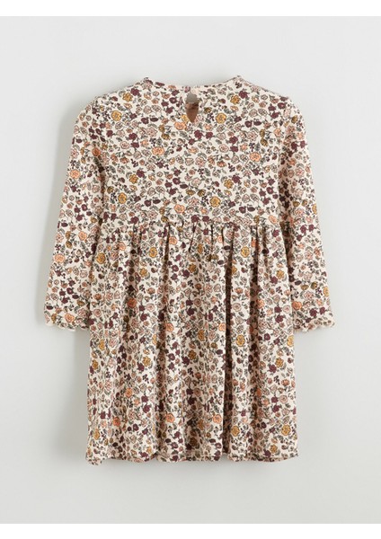 Yeni Sezon Bisiklet Yaka Çiçekli Kız Çocuk Elbise modelleri