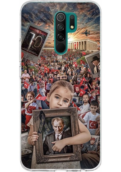 Redmi 9 Uyumlu Anıtkabir Atatürk Portre Baskılı Silikon Kılıf