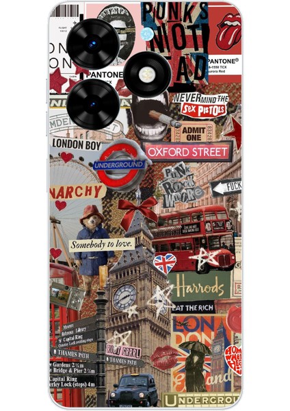 Tecno Spark Go 2024 Uyumlu Londra Baskılı Silikon Kılıf