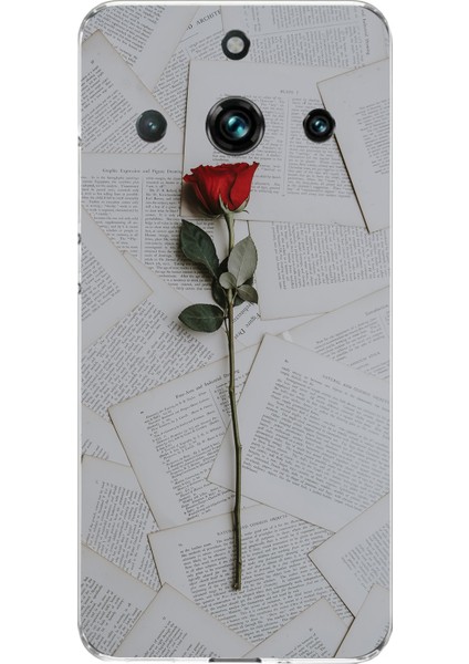 Realme 11 Pro-Pro Plus Uyumlu Kırmızı Gül Baskılı Silikon Kılıf