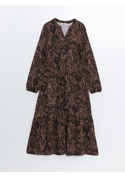 Yeni Sezon Kaçık Yaka Desenli Elbise indirimleri