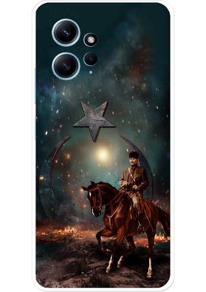 Redmi Note 12 4g Uyumlu Atatürk At Üstünde Zafer Baskılı Silikon Kılıf