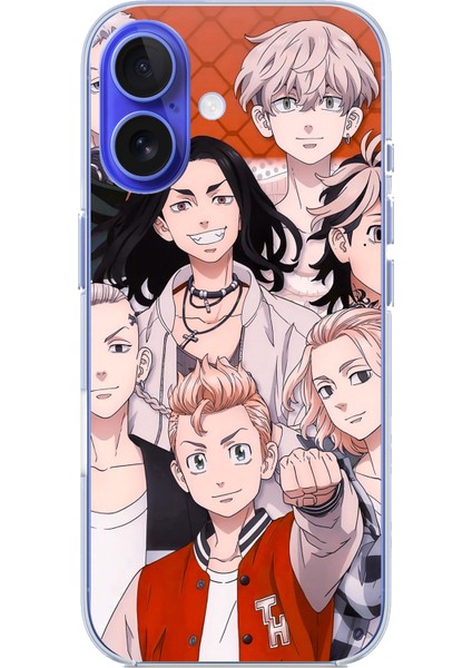 iPhone 16 Uyumlu Tokyo Revengers Karakterler Baskılı Silikon Kılıf