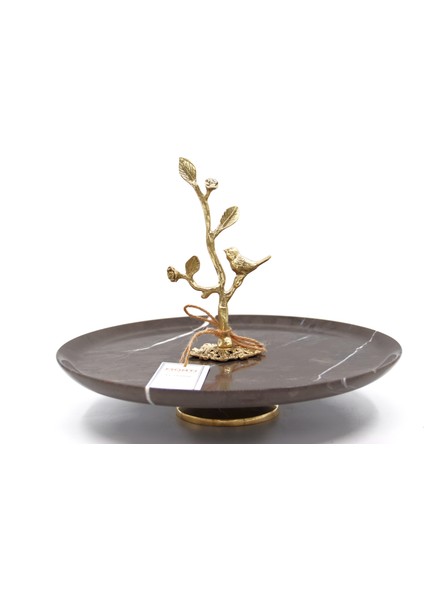 Dekoratıd Mermer Taşlı Bronz Desenli Tabak modelleri