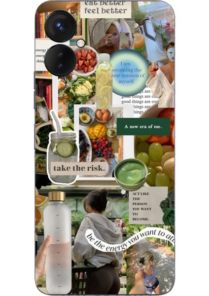 Tecno Spark 9 Pro Uyumlu Sağlıklı Yaşam Diyet Motivasyon Baskılı Silikon Kılıf