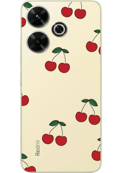 Redmi 13 Uyumlu Kirazlar Tasarımlı Baskılı Silikon Kılıf