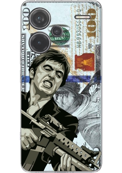 Redmi Note 13 Pro Plus 5g Uyumlu Scarface Dolar Tasarımlı Baskılı Silikon Kılıf