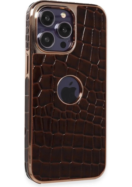 iPhone 14 Pro Max Kılıf Snake Kapak - Kahverengi