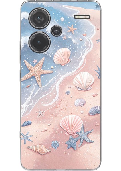 Redmi Note 13 Pro Plus 5g Uyumlu Sahil Deniz Kabuğu Baskılı Silikon Kılıf