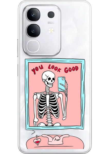 Vivo Y29 Uyumlu You Look Good Iskelet Tasarımlı Baskılı Silikon Kılıf